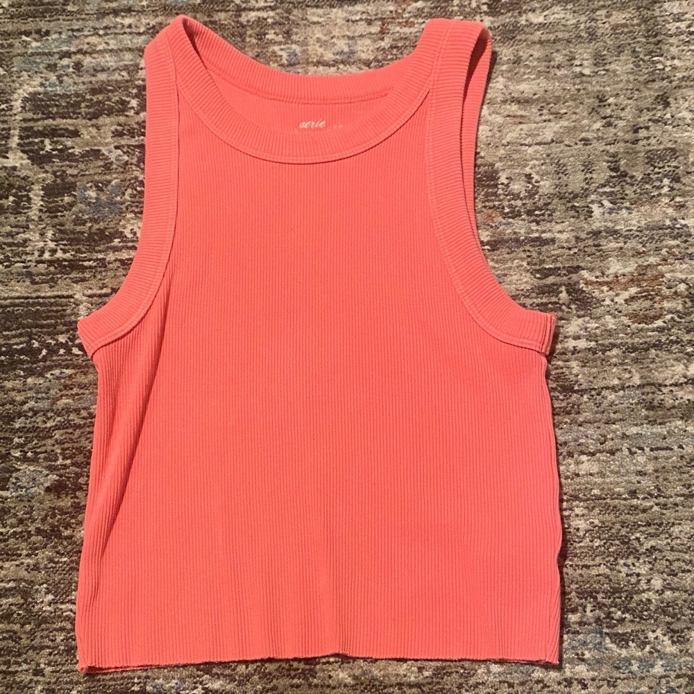 Aerie Vibrant Coral Ribbed Tank Top